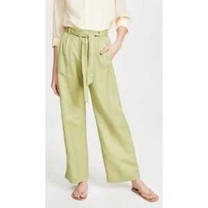 Veda | joaquin green linen high waisted trouser pants